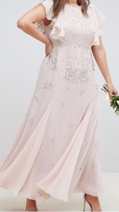 pink embellished bridesmaid dress